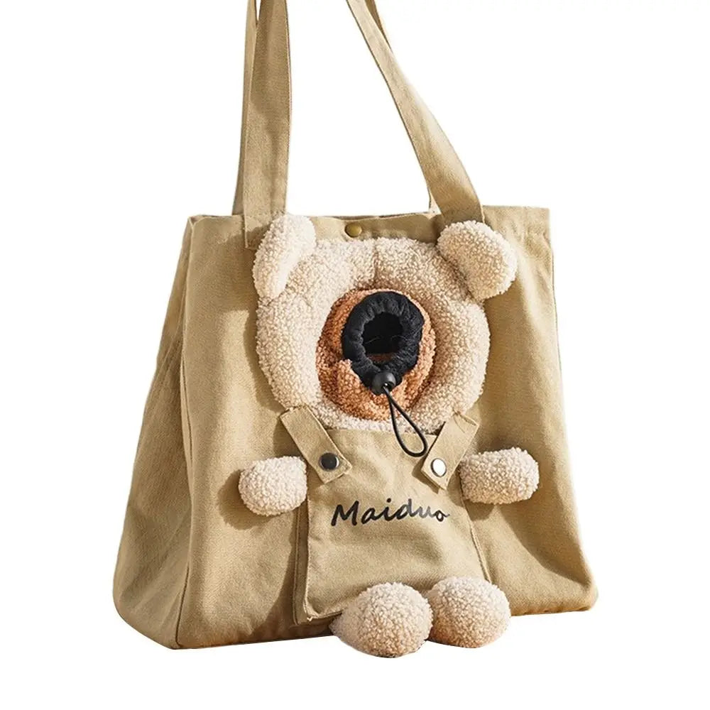 Cute Lion-shaped Handbag Puppy Messenger Bag Tote Pet Knapsack Cat Shoulder Bag